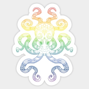 Rainbow Octopus Sticker